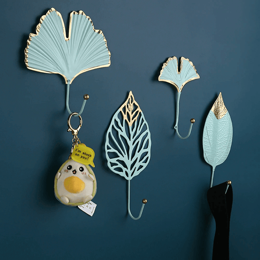 Leaf Shaped Metal Wall Hooks in Six Leaf Styles, view 2
