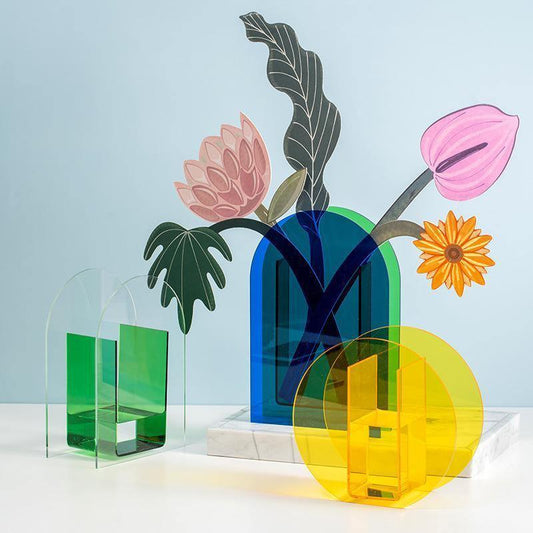 Acrylic Geometric Vase, Circle or Arch, view 2