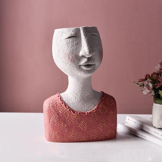 Caricature Face Sculpture Planter, Eight Characters, view 26