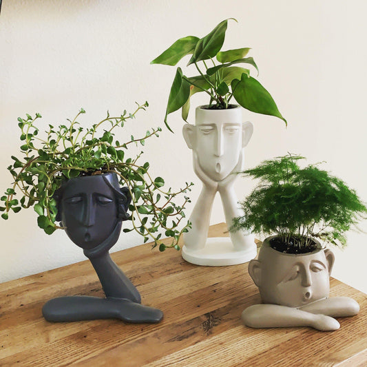Face Planter Sculpture Trio in Resin with Drainage, view 2