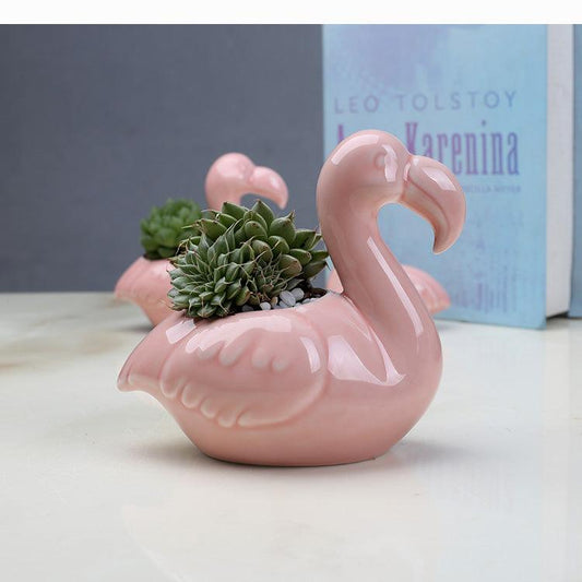 Pink Flamingo Succulent Pots, Set of 2, view 2