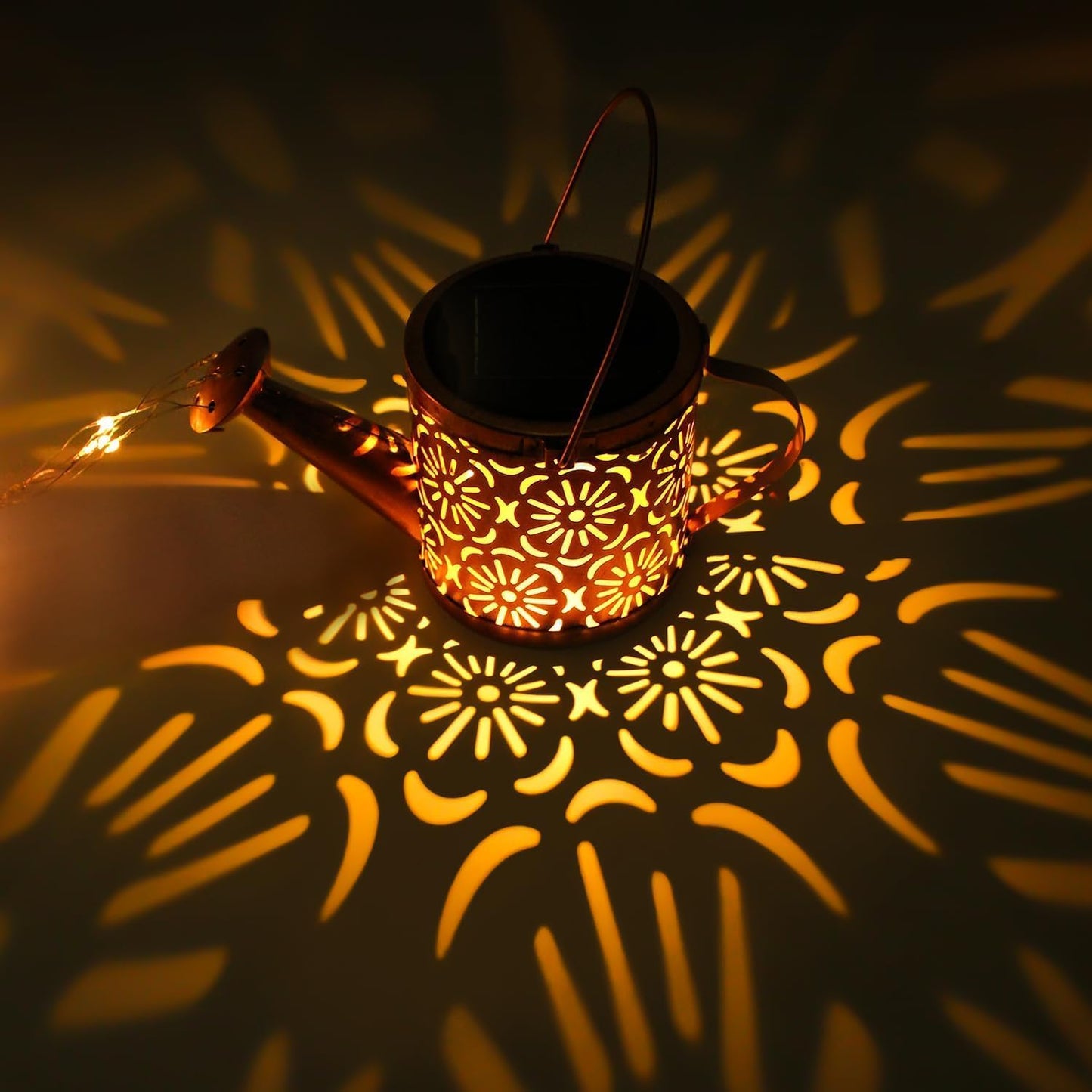 Solar Santa Watering Can Light with Cascading LEDs, view 14