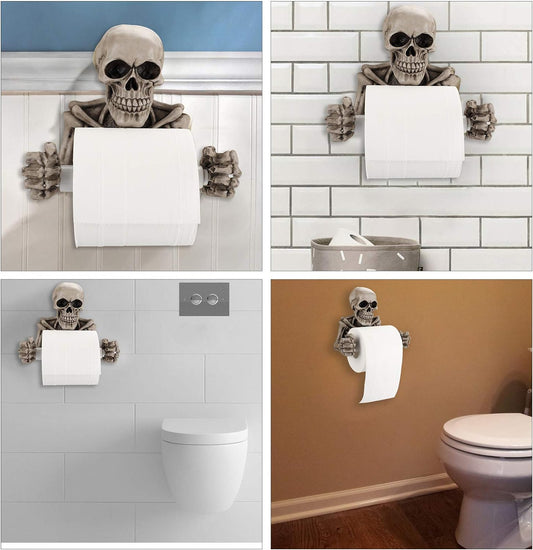 Skull Toilet Paper Holder with Spindle, view 2