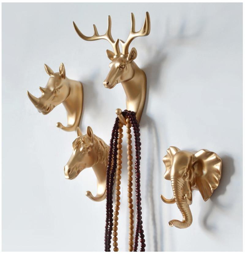 Animal Head Wall Hooks in Resin, Six Animals, view 11