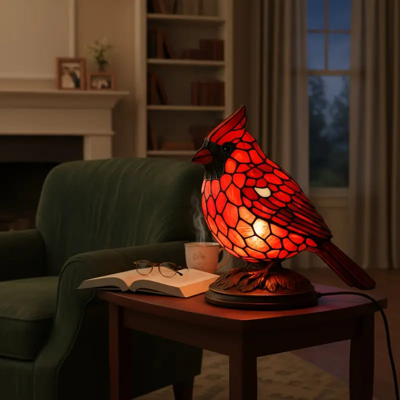 Stained Glass Cardinal Accent Lamp, view 7