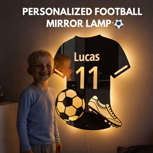 Personalized Soccer Jersey LED Mirror Wall Light, view 2