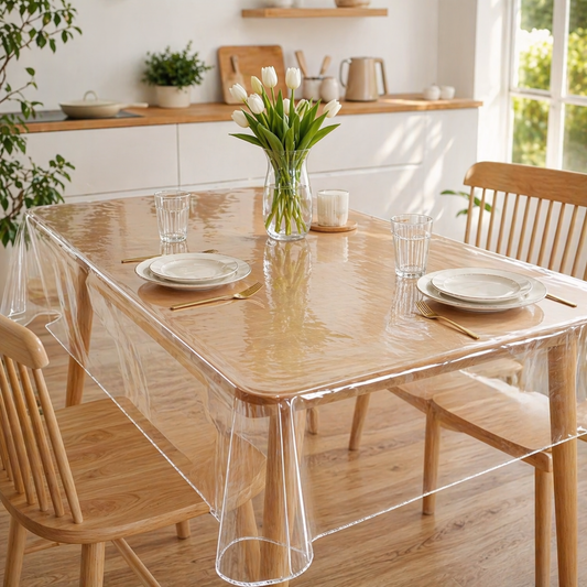Clear Vinyl Tablecloth Protector for Rectangular Tables, view 2