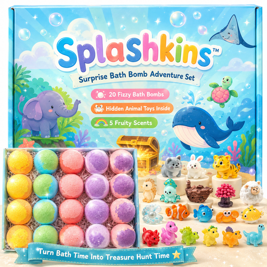 Bath Bomb Set of 20 with a Hidden Animal Toy Inside, view 2