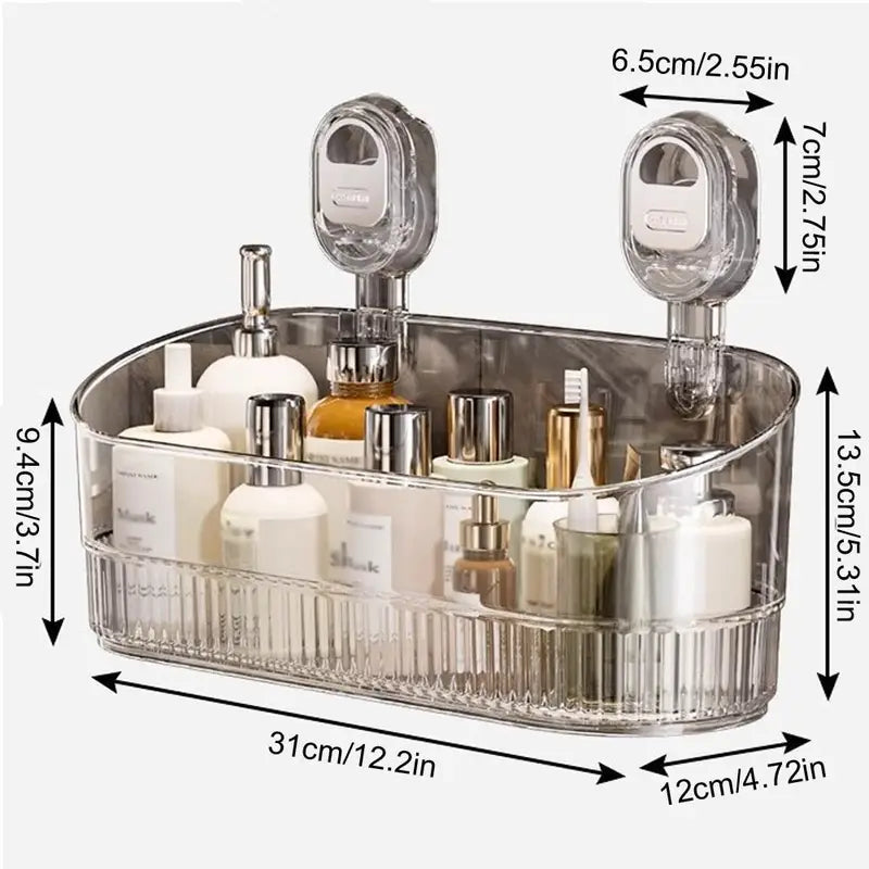 Suction Mounted Bathroom Shelf, No Drilling, view 10