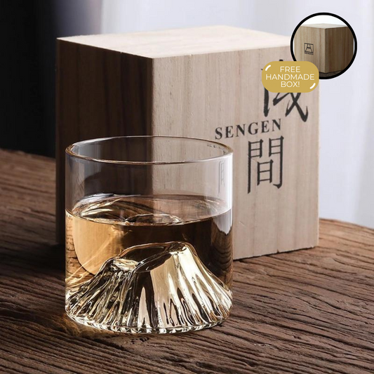 Handmade Japanese Whiskey Glass with Wooden Box, view 2