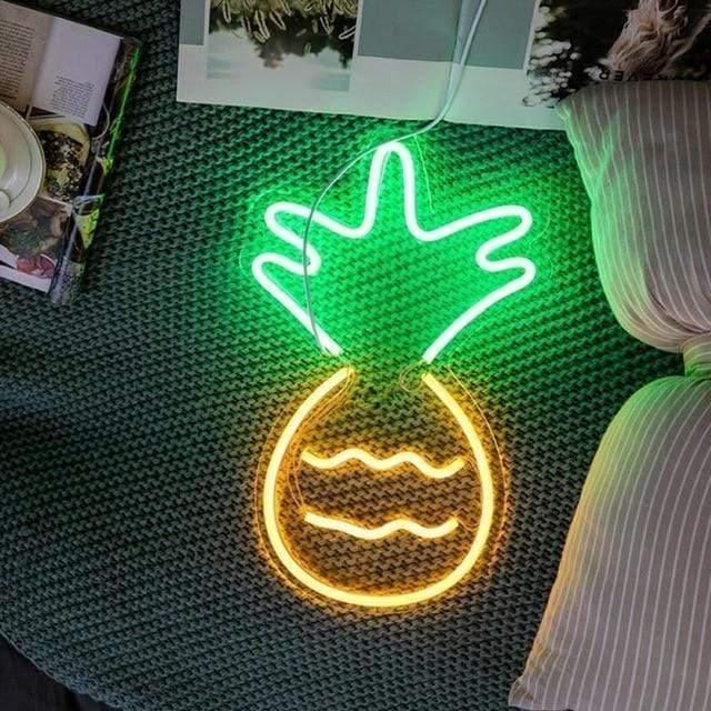 Pineapple Neon Sign Wall Light, USB Powered, view 3