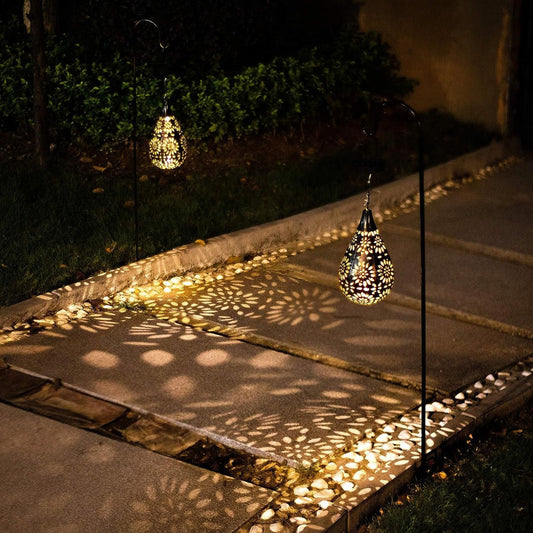 Solar Garden Lantern in Cut Stainless Steel, view 2