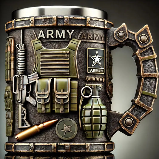 Sculpted Military Tankard Mug with Steel Liner, view 2