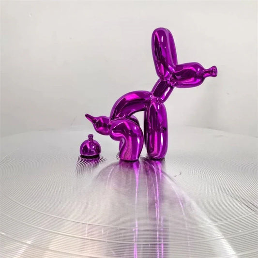Squatting Balloon Dog Resin Figurine, Eight Colors, view 2
