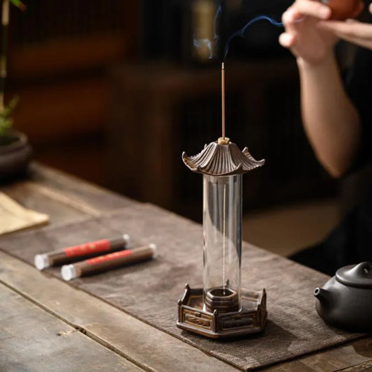 Hexagonal Pavilion Backflow Incense Burner, view 2