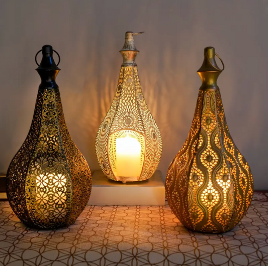 Moroccan Style Cut Metal Candle Lantern, view 2