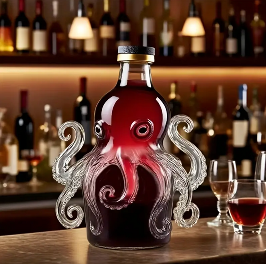 Small Octopus Glass Decanter with Resin Base, 10 oz, view 2