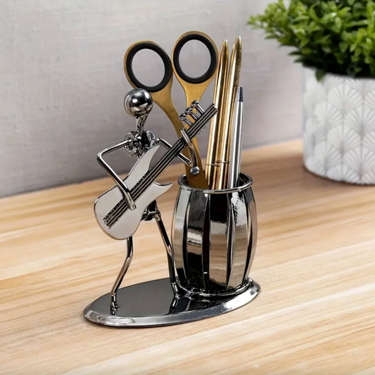 Metal Guitarist Pen Holder with Barrel Cup, view 2