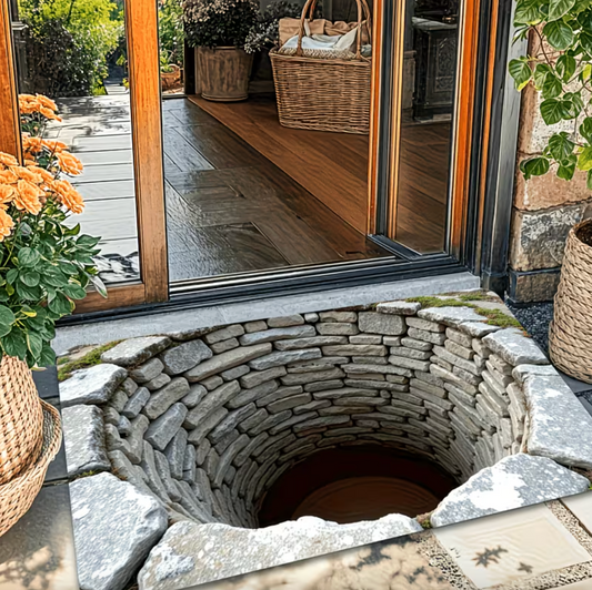 3D Stone Pit Optical Illusion Floor Mat, view 2