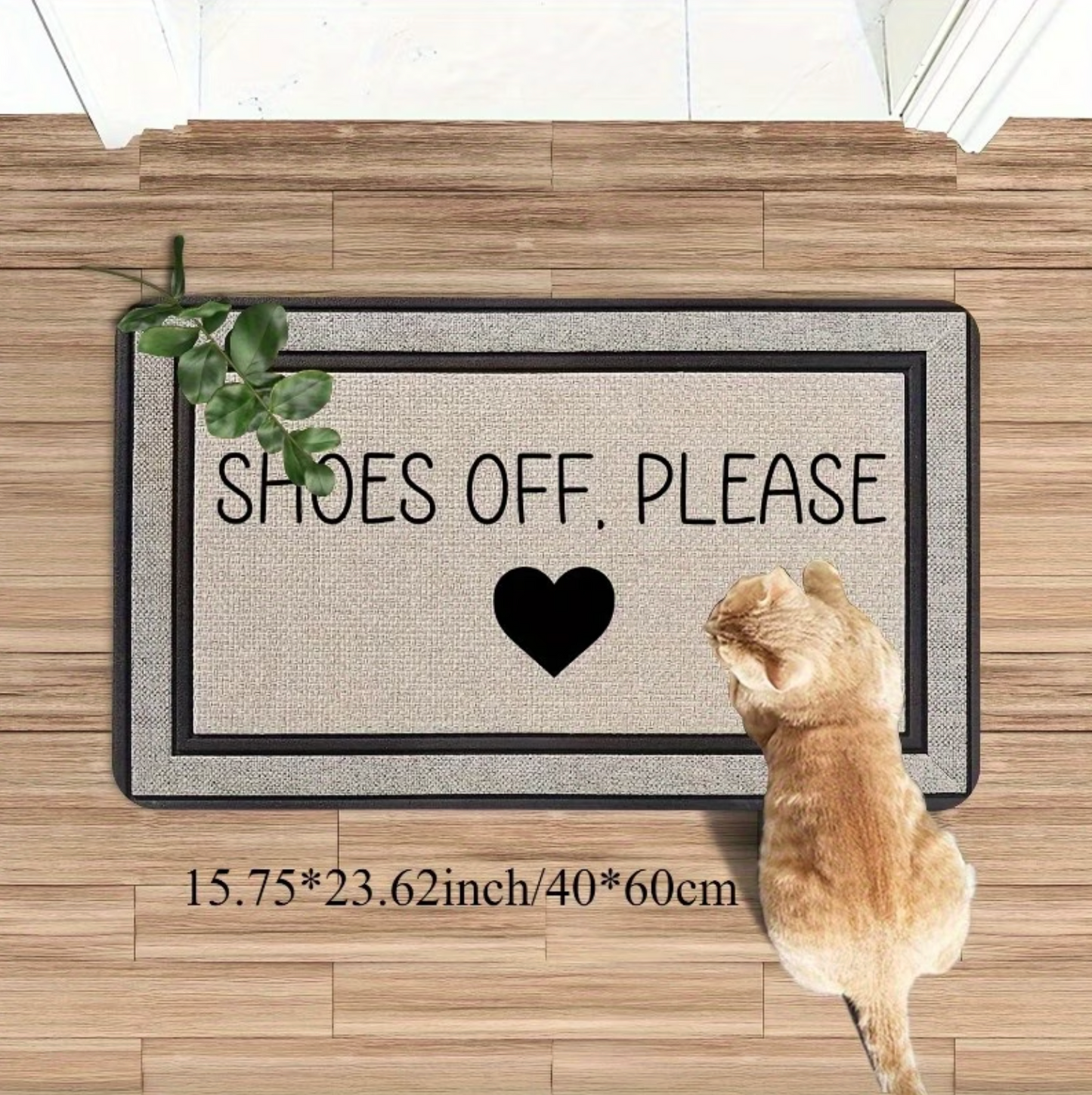 Shoes Off Please Doormat with Heart, Two Sizes, view 4