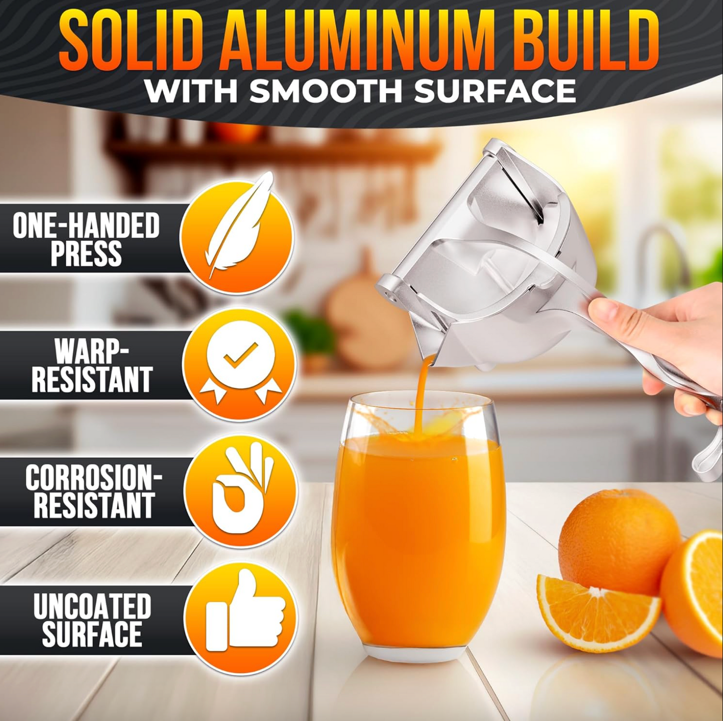 Manual Aluminum Hand Press Juicer, 9.3 in, view 8