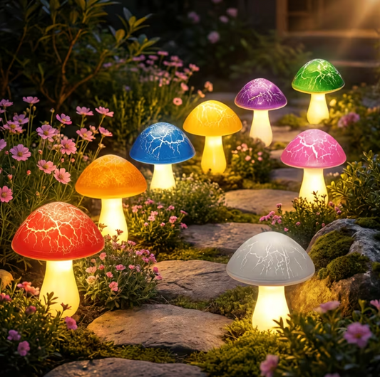 Solar Mushroom Garden Lights with Glass Caps, view 2