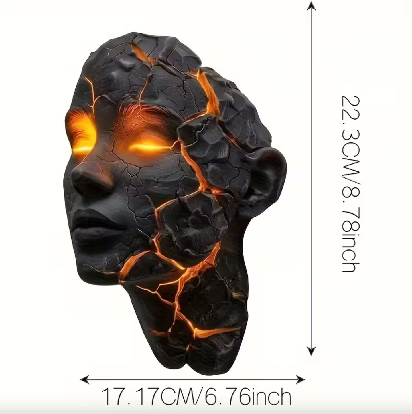 Cracked Lava Stone LED Wall Lamp, USB Powered, view 7