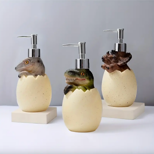Dinosaur Hatchling Soap Dispenser in Cast Resin, view 2