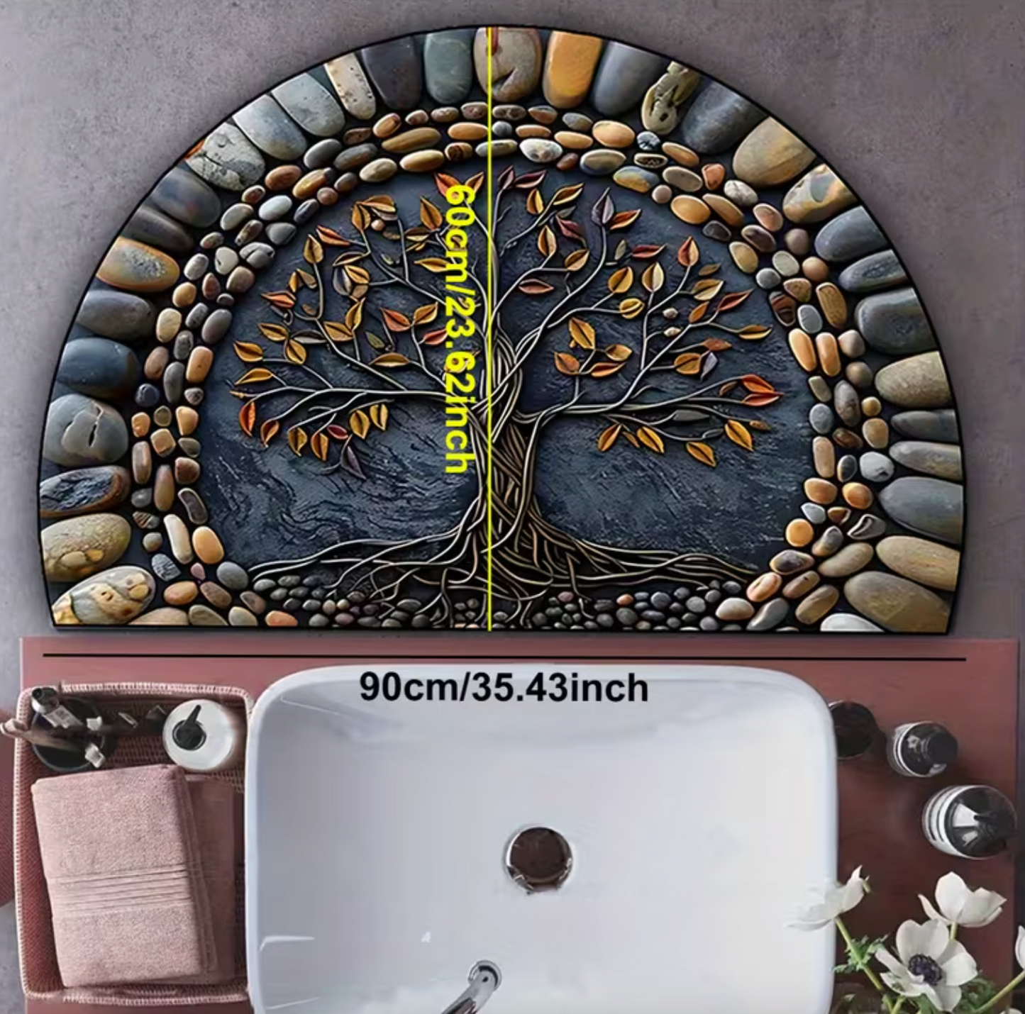Tree of Life Stone Print Mat, Two Sizes, view 5