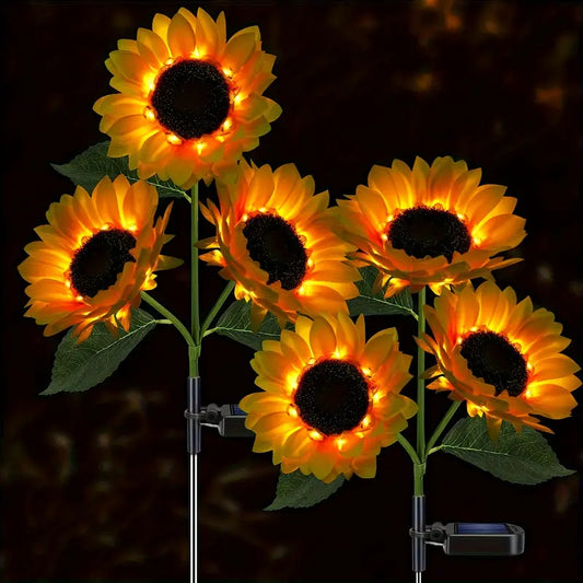 Solar Sunflower Garden Stake Lights, Set of 2, view 2