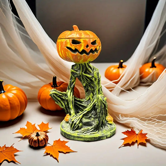 Glow in the Dark Pumpkin Head Figure, 5.5 in, view 2