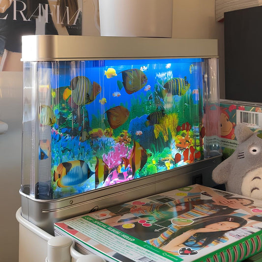 Retro Moving Aquarium Lamp with LED, 11.8 in Wide, view 2