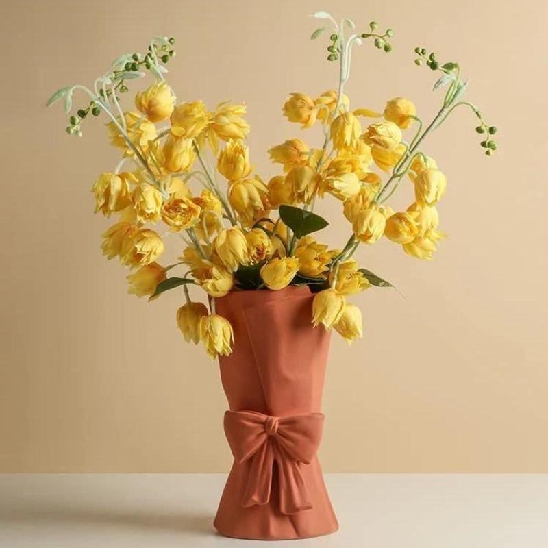 Bowknot Relief Porcelain Vase, Three Colors, view 14