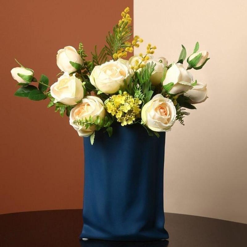 Crumpled Paper Bag Porcelain Vase, 9.5 in, view 4