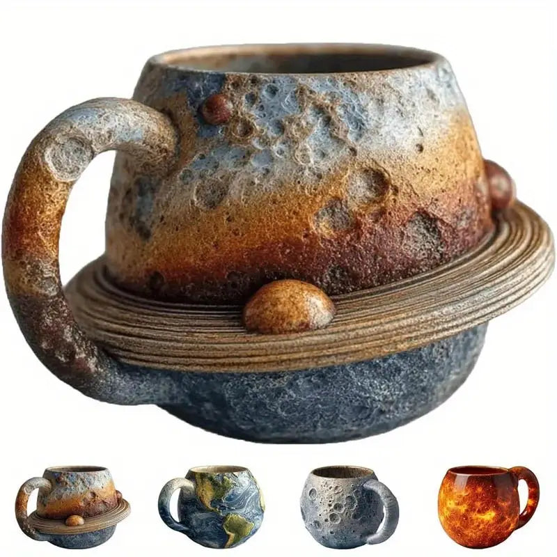 Planet Shaped Ceramic Mug: Earth, Sun, Moon or Saturn, view 8