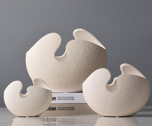 Cracked Egg Ceramic Vase in Off White, 3 Sizes, view 2