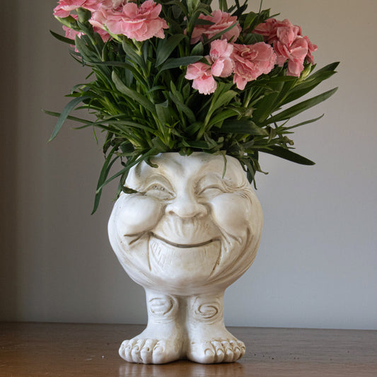 Resin Face Planter with Drainage Hole, Six Characters, view 2