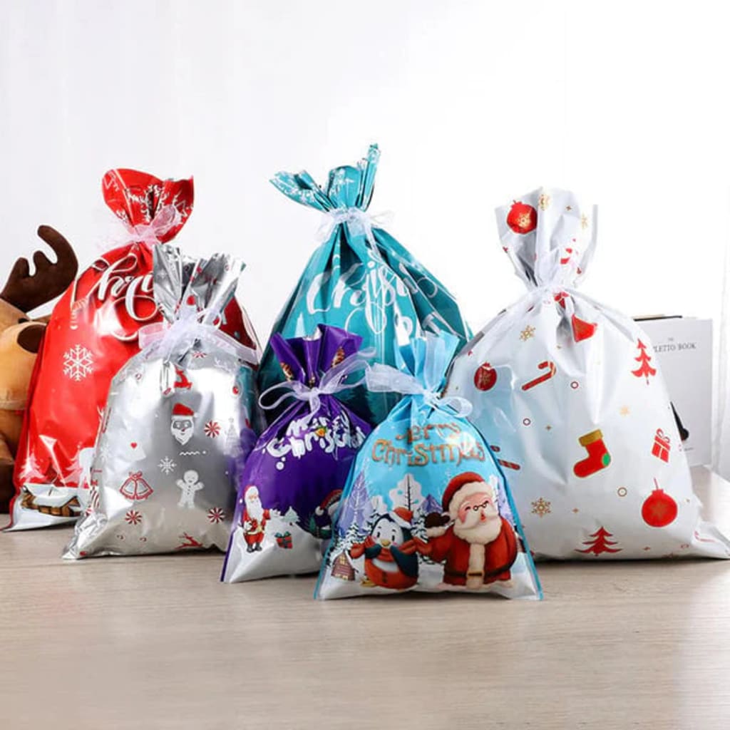 Christmas Drawstring Gift Bags, 18 or 50 Pack, view 6