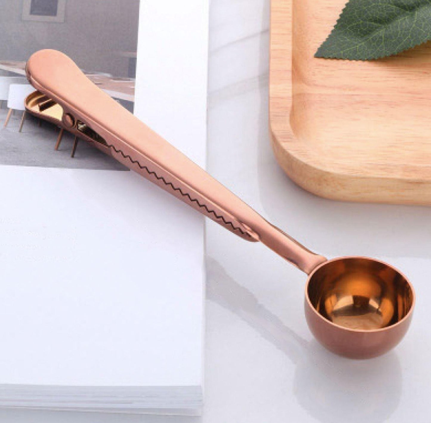 Stainless Steel Coffee Scoop with Bag Clip Handle, view 10