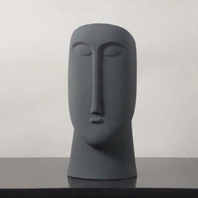 Abstract Face Ceramic Vase in Three Sizes, view 11
