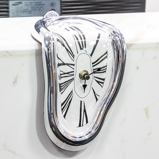 Surrealist Melting Clock, Drapes Over a Shelf Edge, view 2