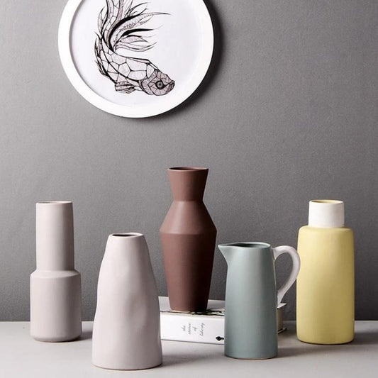 Matte Ceramic Decorative Vase in Five Modern Shapes, view 2