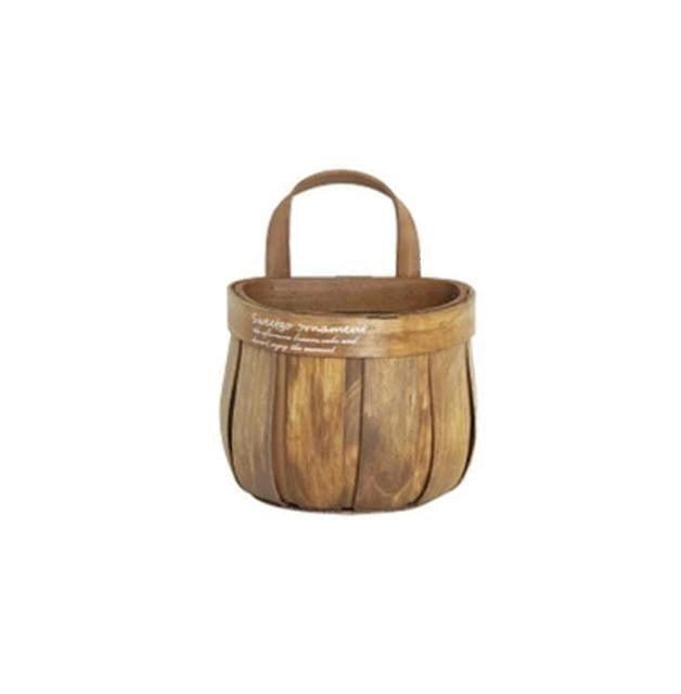 Round Wood Planter and Storage Bin, Two Sizes, view 9