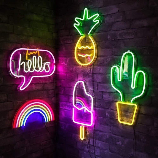 Pineapple Neon Sign Wall Light, USB Powered, view 2
