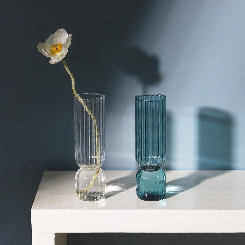 Upside Down Colored Glass Bud Vase in Four Shades, view 13