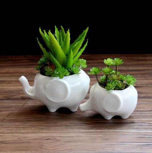 Ceramic Elephant Planter for Succulents and Cacti, view 2