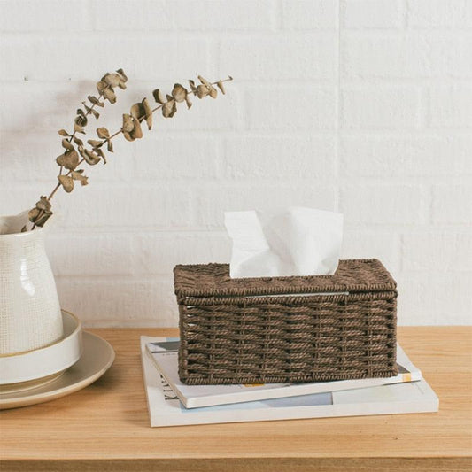 Woven Wicker Tissue Box Cover, 9 x 5 x 4 in, view 2
