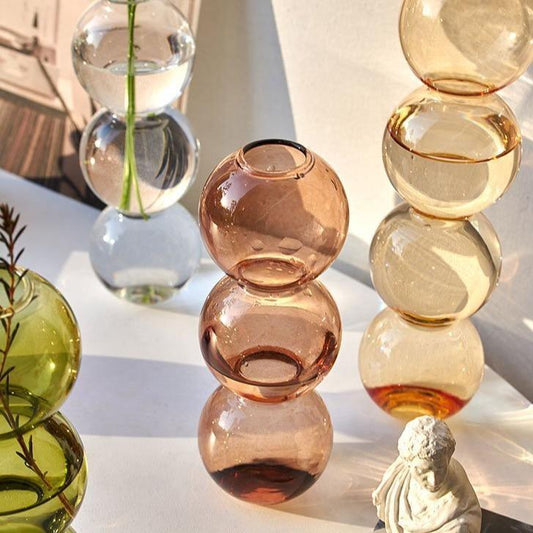 Stacked Bubble Glass Bud Vase, Three or Four Bubbles, view 2