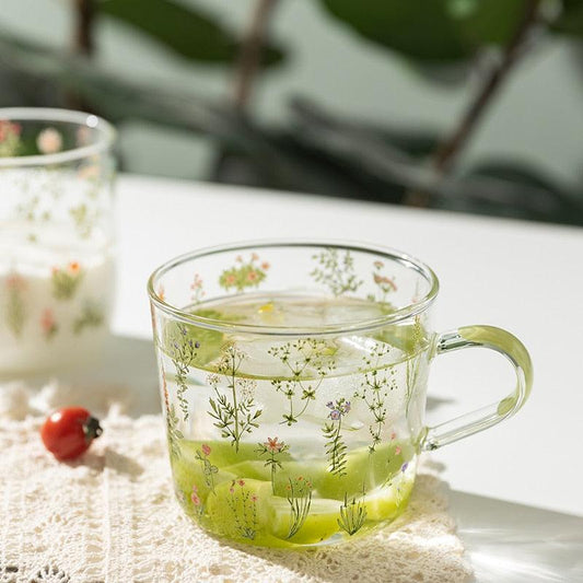 Floral Print Glass Mug and Tumbler, 17 oz Each, view 2