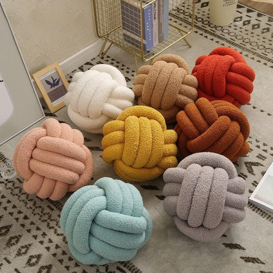 Braided Knot Cotton Fleece Throw Pillow, Two Sizes, view 2